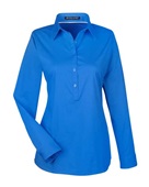Devon & Jones Ladies' Perfect Fit Half-Placket Tunic Top DP610W FRENCH BLUE Pocket