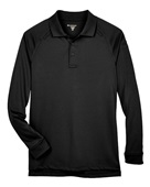 Harriton Men's Advantage Snag Protection Plus Long-Sleeve Tactical Polo M211L BLACK Pocket
