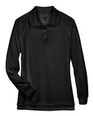 Harriton Ladies' Advantage Snag Protection Plus Long-Sleeve Tactical Polo M211LW BLACK Pocket