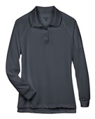 Harriton Ladies' Advantage Snag Protection Plus Long-Sleeve Tactical Polo M211LW DARK CHARCOAL Pocket