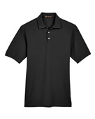 Harriton Men's 5.6 oz. Easy Blend Polo M265 BLACK Pocket