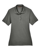 Harriton Ladies' 5.6 oz. Easy Blend Polo M265W CHARCOAL Pocket