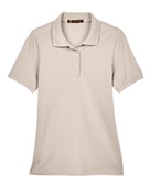 Harriton Ladies' 5.6 oz. Easy Blend Polo M265W STONE Pocket