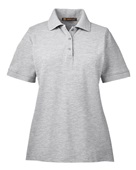 Harriton Ladies' 5.6 oz. Easy Blend Polo M265W GREY HEATHER Pocket