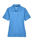 Harriton Ladies' 5.6 oz. Easy Blend Polo M265W NAUTICAL BLUE Pocket