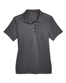 Harriton Ladies' Advantage Snag Protection Plus IL Snap Placket Polo M345W DARK CHARCOAL Pocket