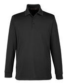 Harriton Men's Advantage Snag Protection Plus IL Long Sleeve Polo M348L BLACK Pocket