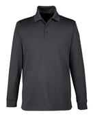 Harriton Men's Advantage Snag Protection Plus IL Long Sleeve Polo M348L DARK CHARCOAL Pocket
