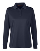 Harriton Ladies' Advantage Snag Protection Plus IL Long Sleeve Polo M348LW DARK NAVY Pocket