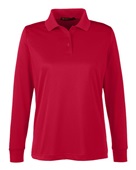 Harriton Ladies' Advantage Snag Protection Plus IL Long Sleeve Polo M348LW RED Pocket