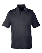 Harriton Men's Advantage Snag Protection Plus IL Pocket Polo M348P BLACK Pocket