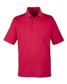 Harriton Men's Advantage Snag Protection Plus IL Pocket Polo M348P RED Pocket