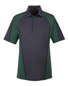Harriton Men's Advantage Snag Protection Plus IL Colorblock Polo M385 D CH/ D GRN/ BLK Pocket