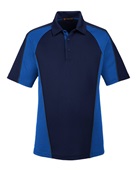 Harriton Men's Advantage Snag Protection Plus IL Colorblock Polo M385 D NV/ T RY/ D CH Pocket