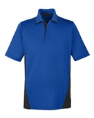 Harriton Men's Flash Snag Protection Plus IL Colorblock Polo M386 TR ROYAL/ BLACK Pocket
