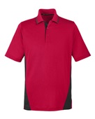 Harriton Men's Flash Snag Protection Plus IL Colorblock Polo M386 RED/ BLACK Pocket