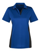 Harriton Ladies' Flash Snag Protection Plus IL Colorblock Polo M386W TR ROYAL/ BLACK Pocket