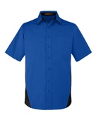 Harriton Men's Tall Flash IL Colorblock Short Sleeve Shirt M586T TR ROYAL/ BLACK Pocket