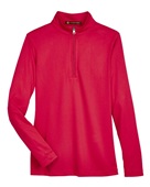 Harriton Ladies' Advantage Snag Protection Plus IL Quarter-Zip M748W RED Pocket