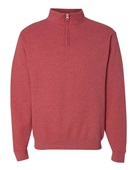 Jerzees Adult 8 oz. NuBlend Quarter-Zip Cadet Collar Sweatshirt 995M VINTAGE HTHR RED Pocket