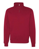 Jerzees Adult 8 oz. NuBlend Quarter-Zip Cadet Collar Sweatshirt 995M TRUE RED Pocket