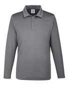 Team 365 Men's Zone Performance Long Sleeve Polo TT51L SPORT GRAPHITE Pocket