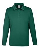 Team 365 Men's Zone Performance Long Sleeve Polo TT51L SPORT FOREST Pocket