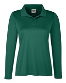 Team 365 Ladies' Zone Performance Long Sleeve Polo TT51LW SPORT FOREST Pocket