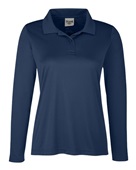 Team 365 Ladies' Zone Performance Long Sleeve Polo TT51LW SPORT DARK NAVY Pocket