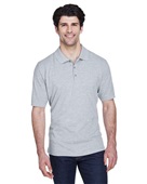 Ultraclub Men's Classic Pique Polo 8535 HEATHER GREY Pocket