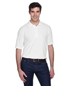 Ultraclub Men's Whisper Pique Polo 8540 WHITE Pocket