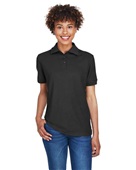 Ultraclub Ladies' Whisper Pique Polo 8541 BLACK Pocket