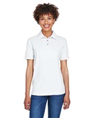 Ultraclub Ladies' Whisper Pique Polo 8541 WHITE Pocket