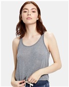 Us Blanks Ladies' Sheer Cropped Racer Tank US510 HEATHER GREY Pocket