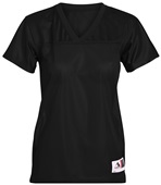 Augusta Ladies Junior Stadium Fit Replica Football Jersey BLACK Front