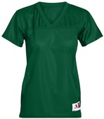 Augusta Ladies Junior Stadium Fit Replica Football Jersey DARK GREEN Front