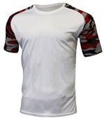 Epic Cool Performance Camo Sleeve Jersey T Shirt (13- Colors Avaliable) WHITE/RED/CAMO Front