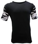 Epic Cool Performance Camo Sleeve Jersey T Shirt (13- Colors Avaliable) BLACK/WHITE/CAMO Front