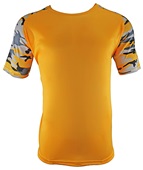 Epic Cool Performance Camo Sleeve Jersey T Shirt (13- Colors Avaliable) GOLD/GOLD/CAMO Front