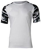 Epic Cool Performance Camo Sleeve Jersey T Shirt (13- Colors Avaliable) WHITE/WHITE CAMO Front