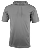 Adult & Youth Wicking Short Sleeve Hooded Tee Shirt GRAPHITE Front