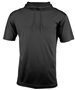 Adult & Youth Wicking Short Sleeve Hooded Tee Shirt BLACK Front