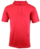 Adult & Youth Wicking Short Sleeve Hooded Tee Shirt RED Front