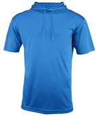 Adult & Youth Wicking Short Sleeve Hooded Tee Shirt ROYAL Front