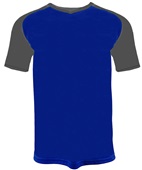 Adult & Youth V-Neck Raglan Short Sleeve Tee Shirt,Soccer, Baseball Jersey ROYAL/GRAPHITE SLEEVES Front