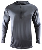 Epic Cool Performance Long Sleeve Hoodie Tee Shirt CHARCOAL Front