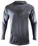 Epic Cool Performance Long Sleeve Hoodie Tee Shirt CHARCOAL Front