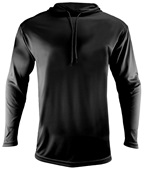 Epic Cool Performance Long Sleeve Hoodie Tee Shirt BLACK Front