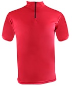 Epic Cool Performance Short Sleeve Quarter Zip Tee Shirt RED/GRAPHITE Pocket
