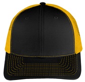 NV Caps Twill Mesh Adjustable SnapBack Baseball Trucker Caps BLACK/GOLD Front